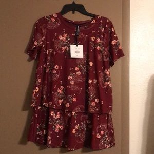 Agnes & dora tiered tunic 1/2 sleeve